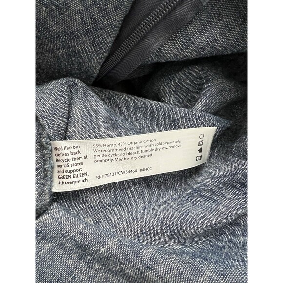 Eileen Fisher Chambray Hemp Cotton Skirt Classic A-Line Coastal Minimalist Sz XL - Picture 5 of 6